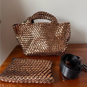 Naghedi Shimmering Rose Gold Small Tote